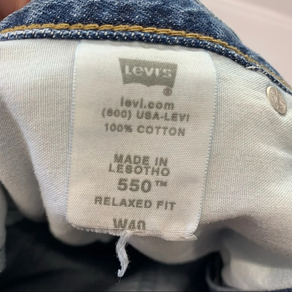 Levis 550 Relaxed Fit Denim Shorts Men‎ 40 Blue  100% Cotton Casual Workwear - Picture 5 of 8